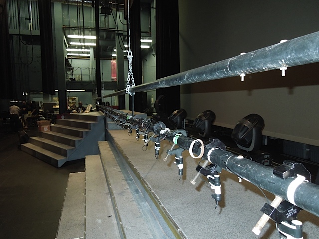 indoor pyrotechnic waterfall effect set up